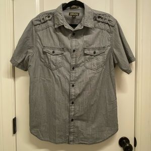 Men’s Helix SS Button Down Shirt Gray - Large